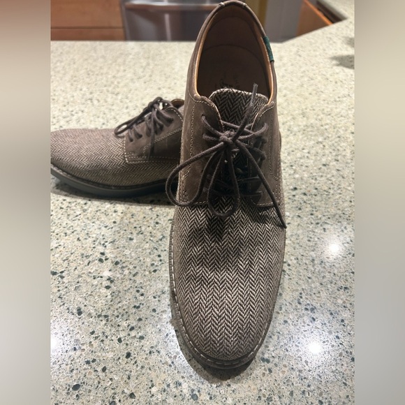 NWOT-Bass Brown Herringbone Oxford Shoes - Picture 3 of 12